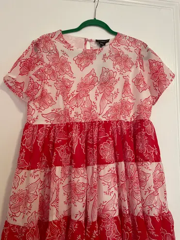 Wednesday Girl Wednesday's Girl mini smock dress with tiers in contast paisley print