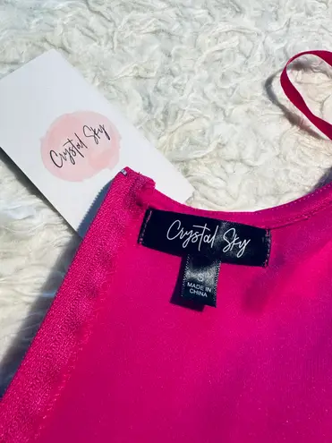 Crystal Sky Corset Top Hot Pink Jumpsuit