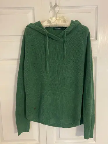 Ralph Lauren green waffle knit sweater hoodie