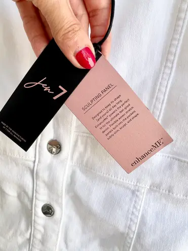 Jen 7 White Denim Dress By 7 Of All Mankind New Small