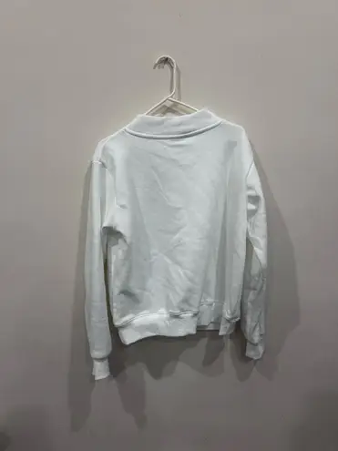 PARKE White and Pink Varsity Mockneck Sweatshirt Valentines Day Collection Rare