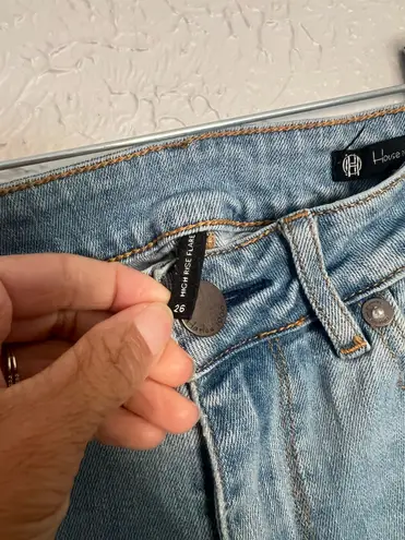 House of Harlow high rise flare light wash distressed jeans 26