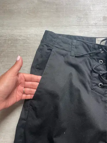 Nili Lotan Avery Lace Up Drop Crotch Cropped Black Pants Size 6 NL 2609988