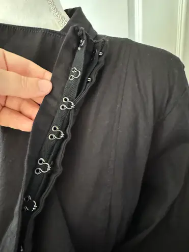 Frame Cotton Snap Closure Black Shirt Dress