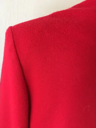 Vintage 70s Lady Graff Red Felt Blazer Jacket Appliqué Black Design L Size L