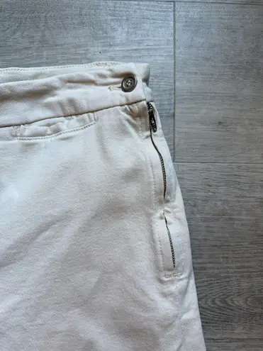 Anthropologie Pilcro  High Rise Wide Legs Cotton Hemp Spandex Cream Pants Size 27