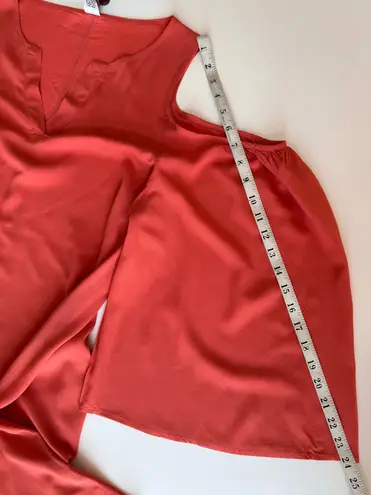 XCVI Coral Cold Shoulder Tunic Dress Rayon Flowing Bell Sleeve Designer New