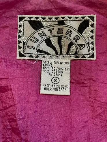 Sunterra Vintage 80s windbreaker pink zip up jacket