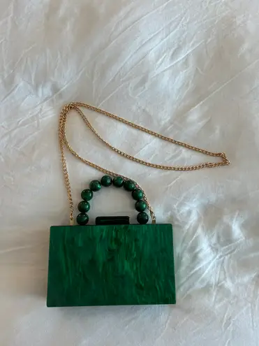 Amazon NWOT EROUGE Emerald Green Acrylic Clutch