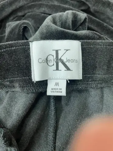 Calvin Klein Black Velvet Sweatpants with Pockets