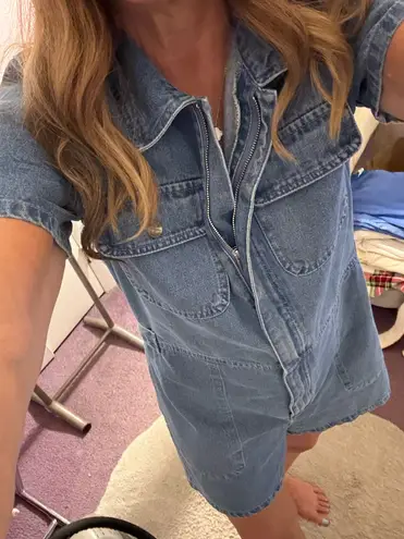 Denim summer romper Blue Size L