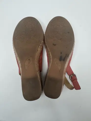 Born concept BOC Pink Peep Toe Floral Wedges Size 8