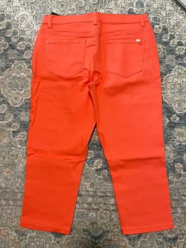 Diane Gilman Vintage DG2 by Virtual Stretch Cropped Denim Jeans Coral 14P NWT