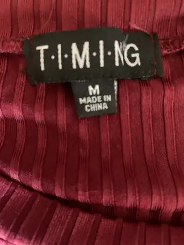 Timing Maroon And Black Top