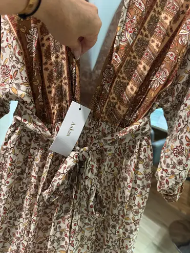 Aakaa Western Floral Paisley Maxi Dress, Size Small