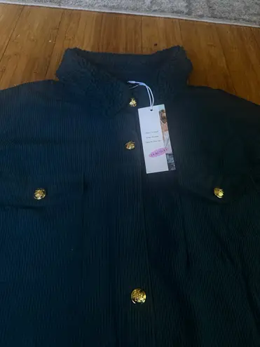 Dokotoo Womens Corduroy Shirts Casual Button Down Blouses Long Sleeve Oversized Tops with Pockets