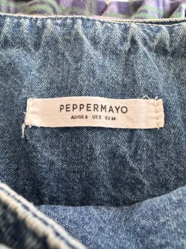 Peppermayo No Angel Denim Micro Mini Skirt