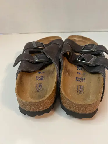 Birkenstock Arizona Brown Suede Sandals Size US 6 EU 37