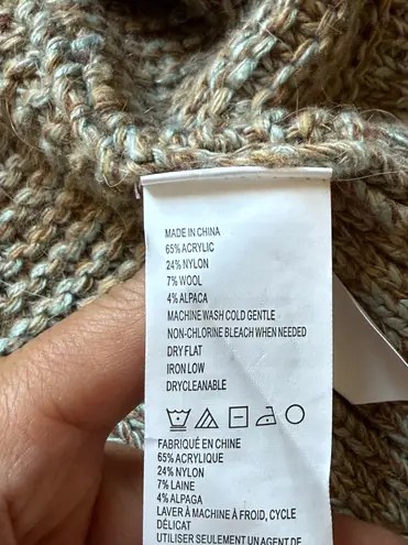 prAna Sukie Chunky Knit Open Cardigan Acrylic Wool Alpaca Blend Size XL Cozy