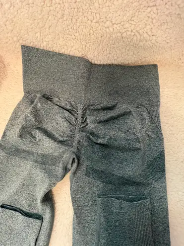 Workout Yoga Athletic Leggings Heather Blue Size