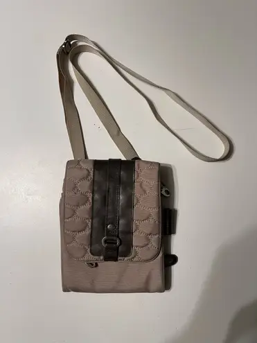 Mosey Life By Baggallini Caster Quilted Crossbody Bag Nylon Organizer Purse Brown