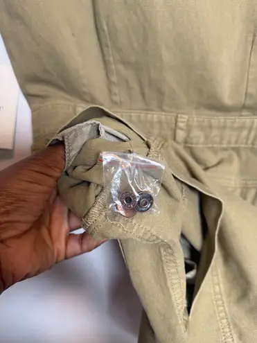 NWT Dark Green Denim Cargo Mini Dress