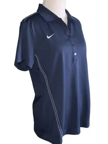 Nike  452885 Ladies Dri-FIT Sport Swoosh Pique Polo Top Midnight Navy Large