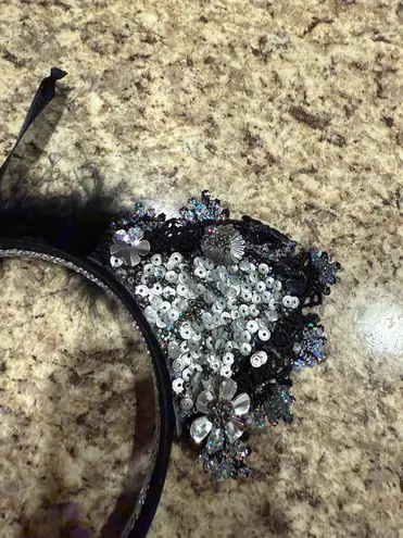 Glitter Cat Ears Halloween Dress Up Costume Headband Hair Accessories for Women Black Size undefined