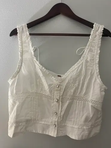 Free People White Lace Tank