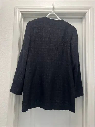 Pendleton Classic Wool Tweed Blazer Jacket Size 12 Black Gray Vintage Elegant