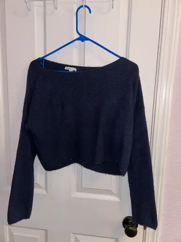 Sundued Blue Cropped Sweater