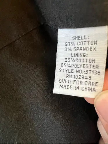 Tulle Black Double Breasted Cotton Canvas 3/4 Sleeve Belted Jacket Medium