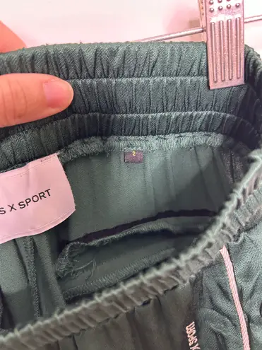 The Kooples Piped Side-Snap Drawstring Track Pants Green