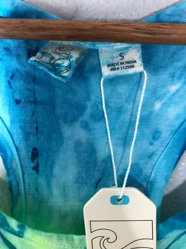 Beach By Exist Blue & Green Tie-Dye Swirl 'Key West Florida' Fringe-Hem Tank