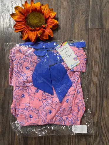 Unique Vintage My Little Pony Pink/Blue Pony Print Rae Romper NWT SMALL