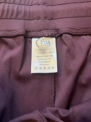 Zyia Active Peak Fig Purple Zipper Ankle Joggers Size XS