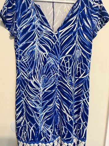 Lilly Pulitzer Blue Short Sleeve Dress with parrots