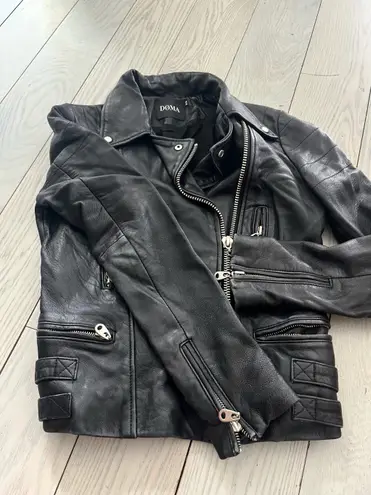 DOMA Black Biker Leather Jacket