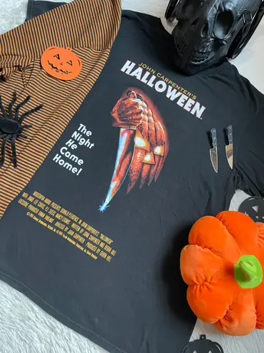 John Carpenters Halloween promo movie poster tee Black Size XL