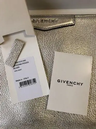 Givenchy Silver Antigona Leather Pouch