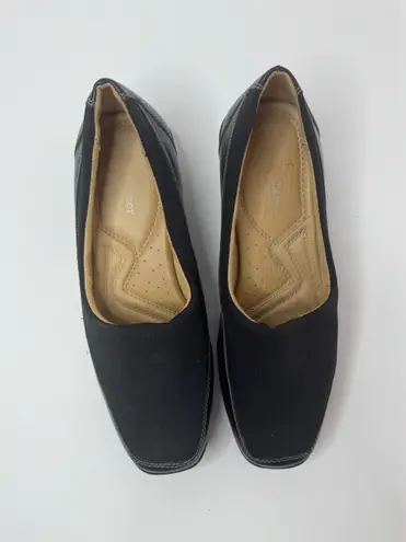 Naturalizer N5 Comfort Black Leather And Fabric Loafers Size 8W