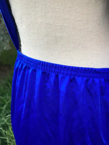 Vanity Fair Vintage 70s 80s Pajamas Pants Short Sleeves M Royal Blue Embroidered