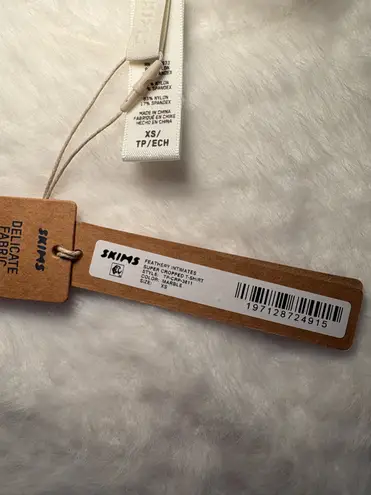 Rare Limited Edition Skims Feathery Intimates Super Cropped T-Shirt | Marble