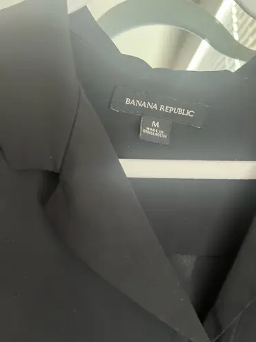 Banana Republic  Sheer Black Short Sleeve Button Down Blouse - Image 4