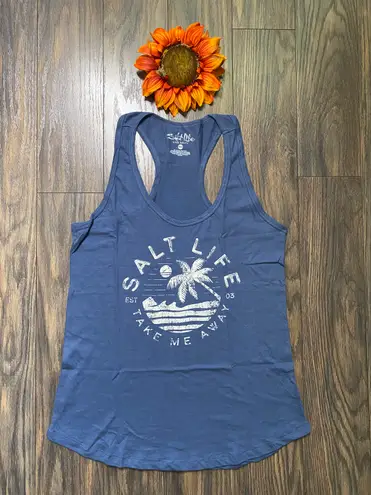 Salt Life NWOT Washed Navy DRIFT AWAY RacerBack Tank Top MEDIUM