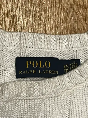 Polo Ralph Lauren White Cable Knit Sweater