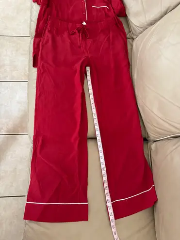 Soma WOVEN Long-Sleeve Notch Collar Top and Pants Set. MSRP $138