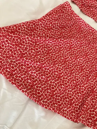 Missguided Red Co Ord Skirt And Top Set
