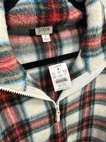 J.Crew Plaid Sherpa, Half Zip Pull Over