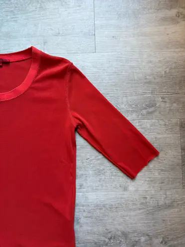 Vivienne Tam Micro Mesh Short Sleeves Top Size P Burnt Orange